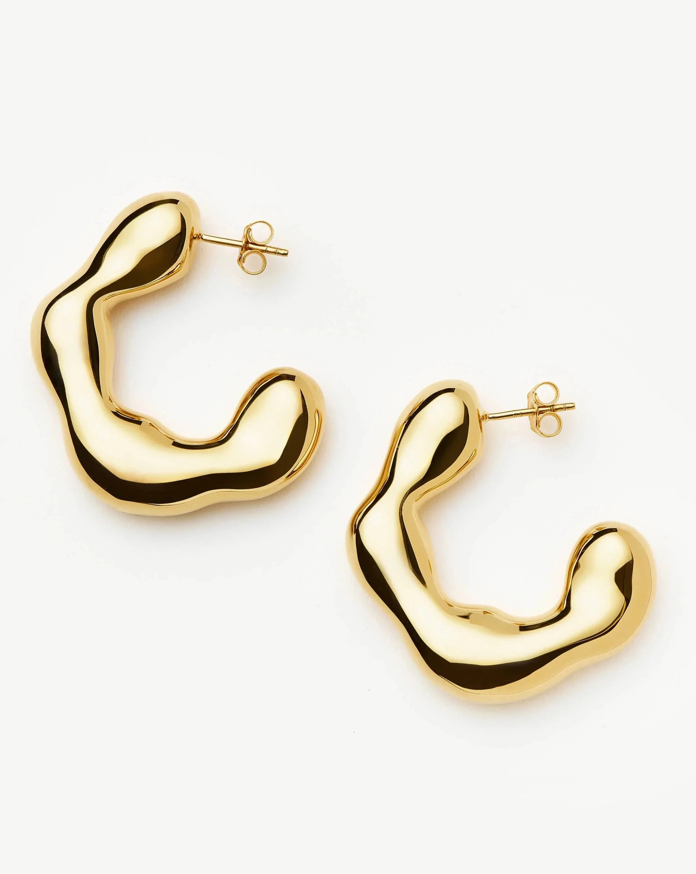 Eny Puffy Large Hoop Earrings | 18ct Gold Plated