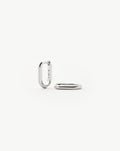 Solid Gold Ovate Mini Hoop Earrings | 14ct Solid White Gold