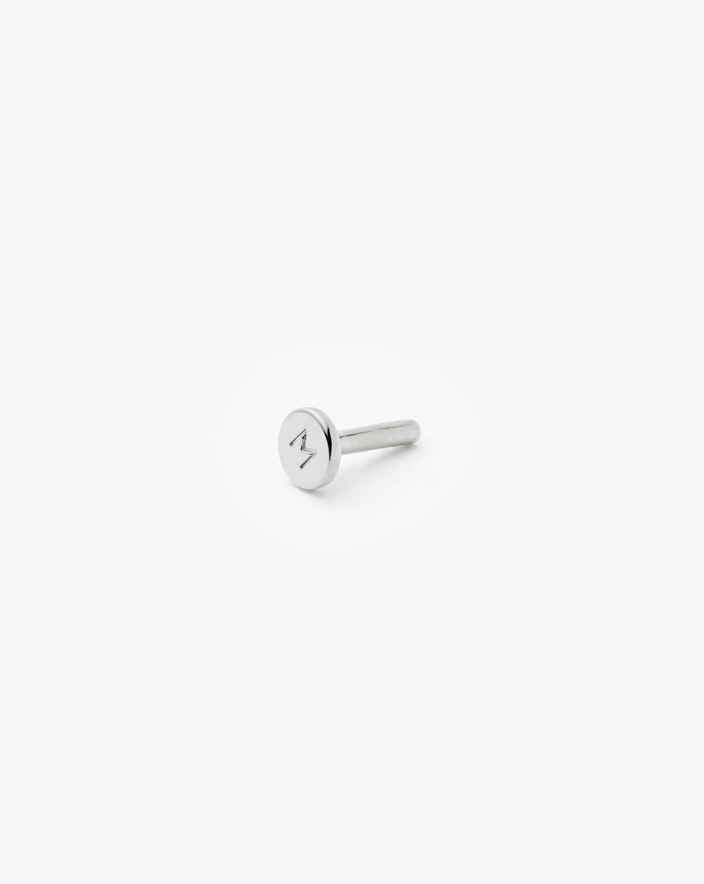 Solid Gold Square Solitaire Flat Back Stud Earring | 14ct White Gold/Diamond