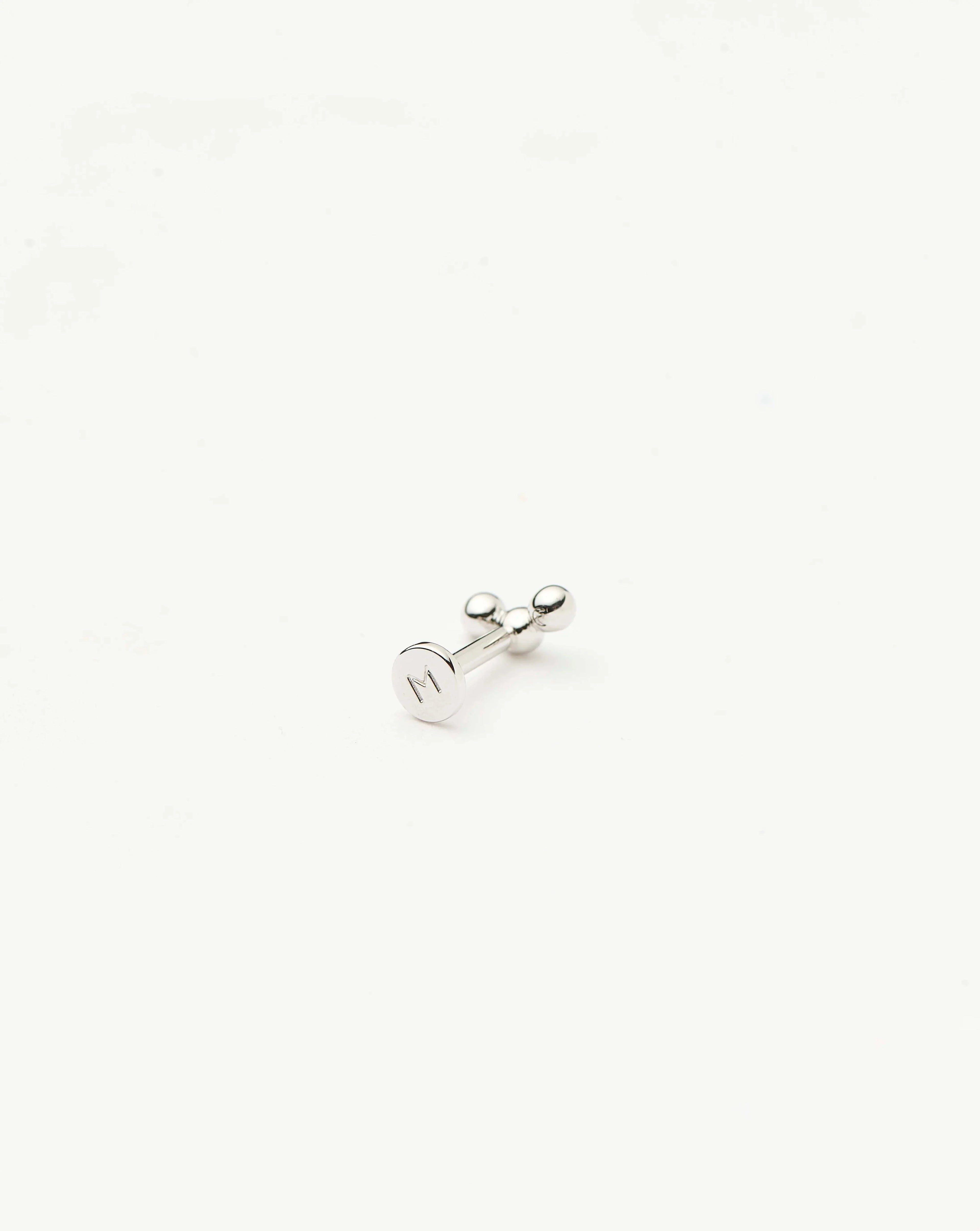 Solid Gold Trio Flat Back Stud Earring | 14ct White Gold