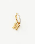 Initial Single Charm Hoop Earring - Initial W | 18ct Gold Vermeil