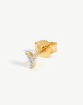 Pave Initial Single Stud Earring - Initial Y | 18ct Gold Vermeil/Cubic Zirconia