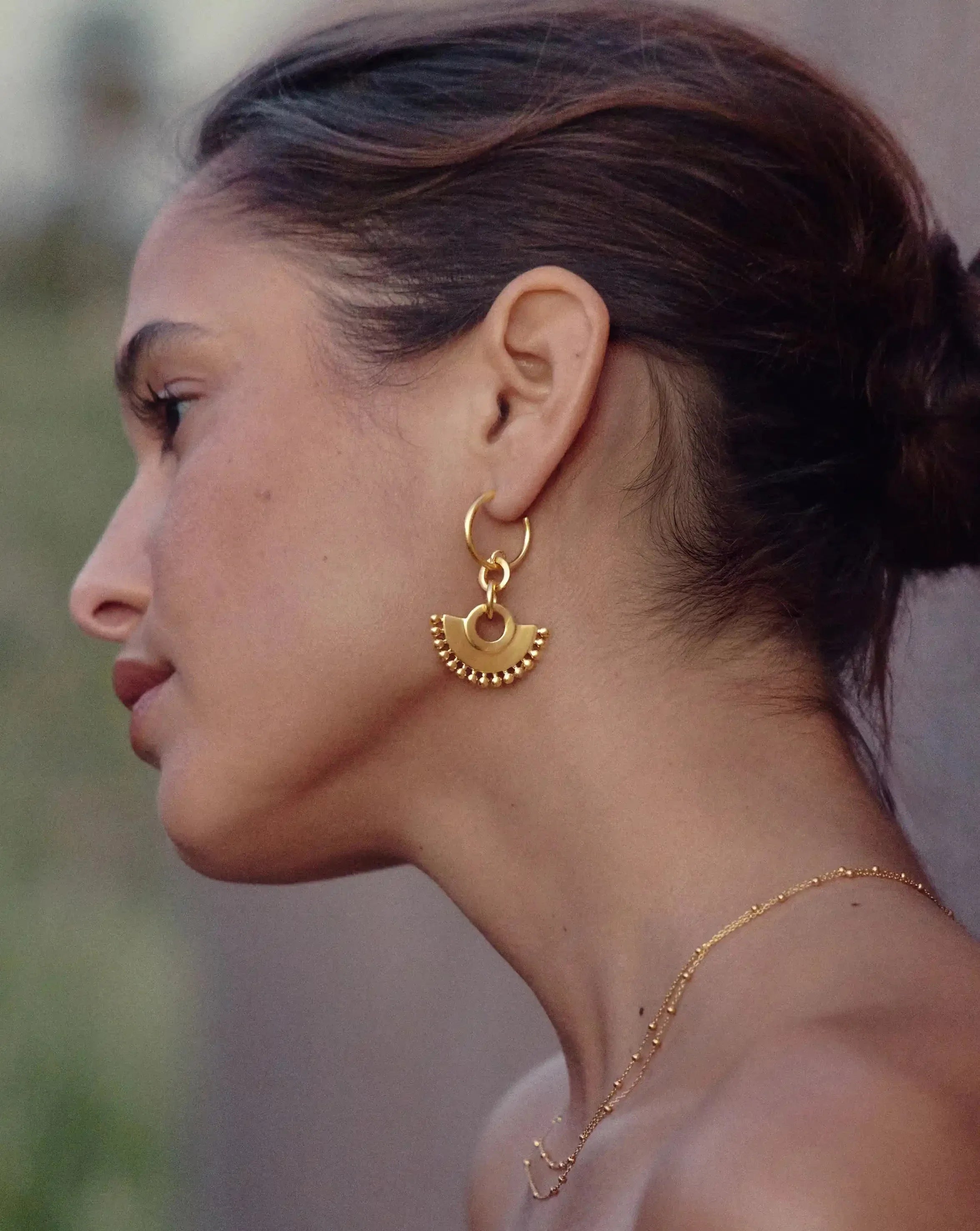 Zenyu Fan Chandelier Hoop Earrings